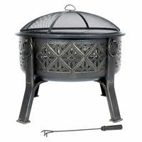 Moresque Deep Steel Firepit with grill